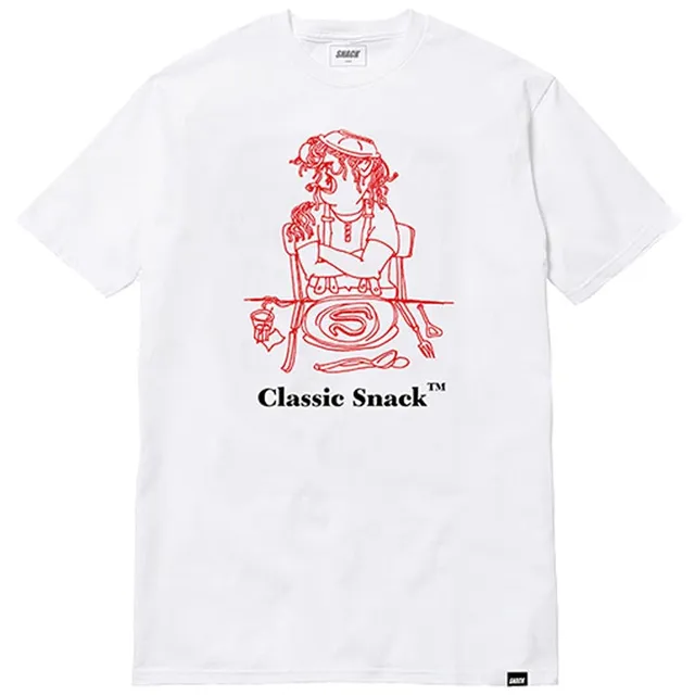 Snack Skateboarding Classic t-shirt cotone bianca taglia L