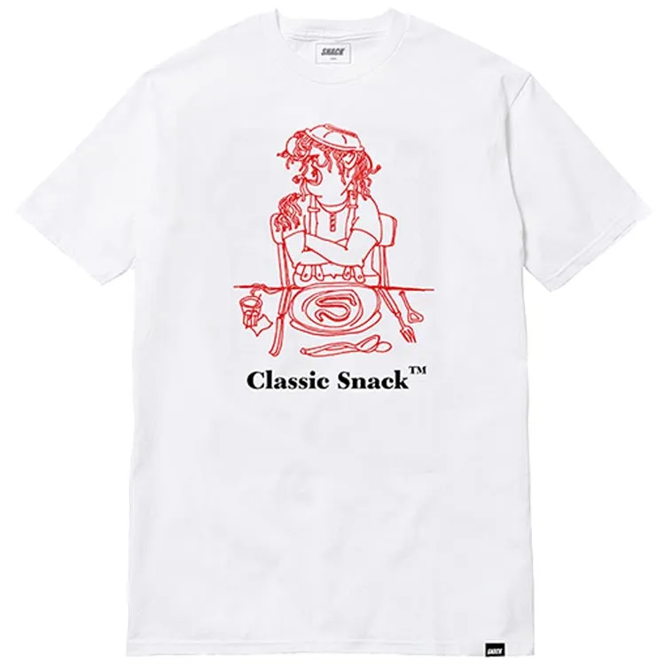 Snack Skateboarding Classic t-shirt cotone bianca taglia L
