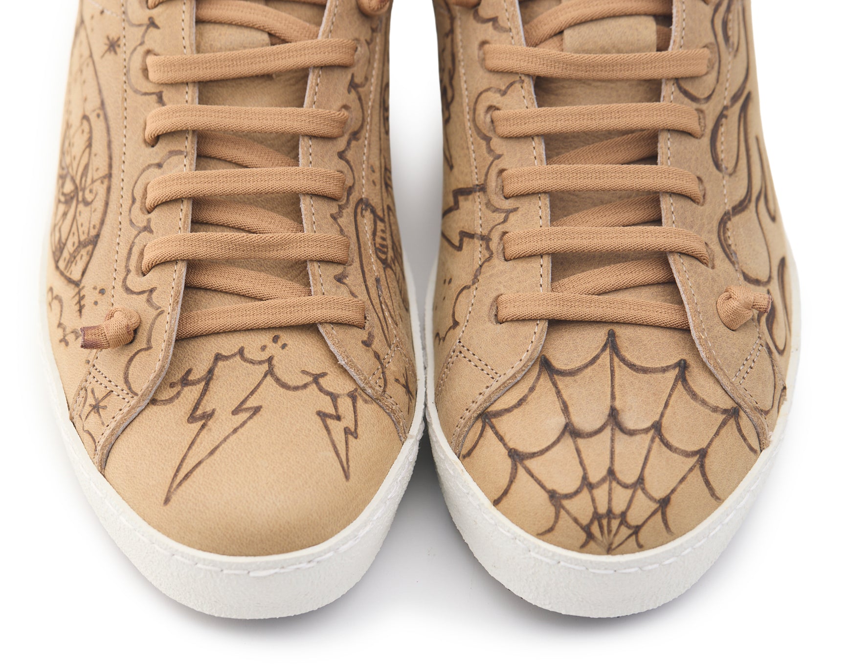 AC Longboards Biko Bomb sneakers pelle marrone tattoo