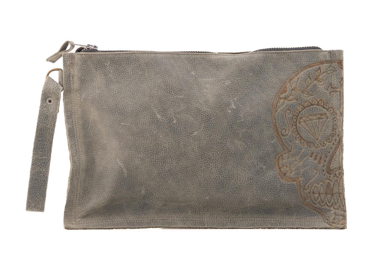 AC Longboards Uzuri Pochette Calavera pelle grigia