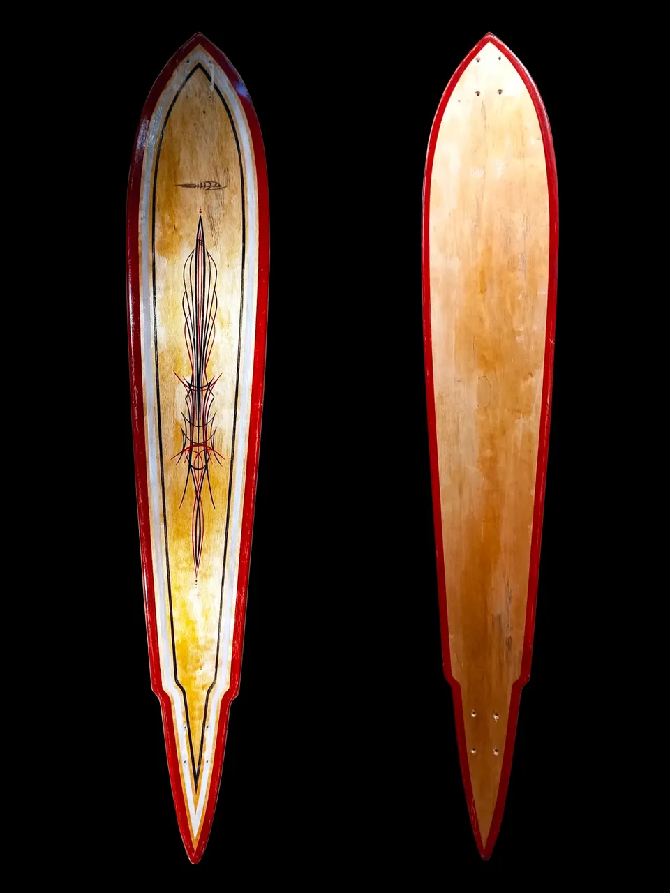 AC Longboards Old School Surf pinstriping longboard 5'