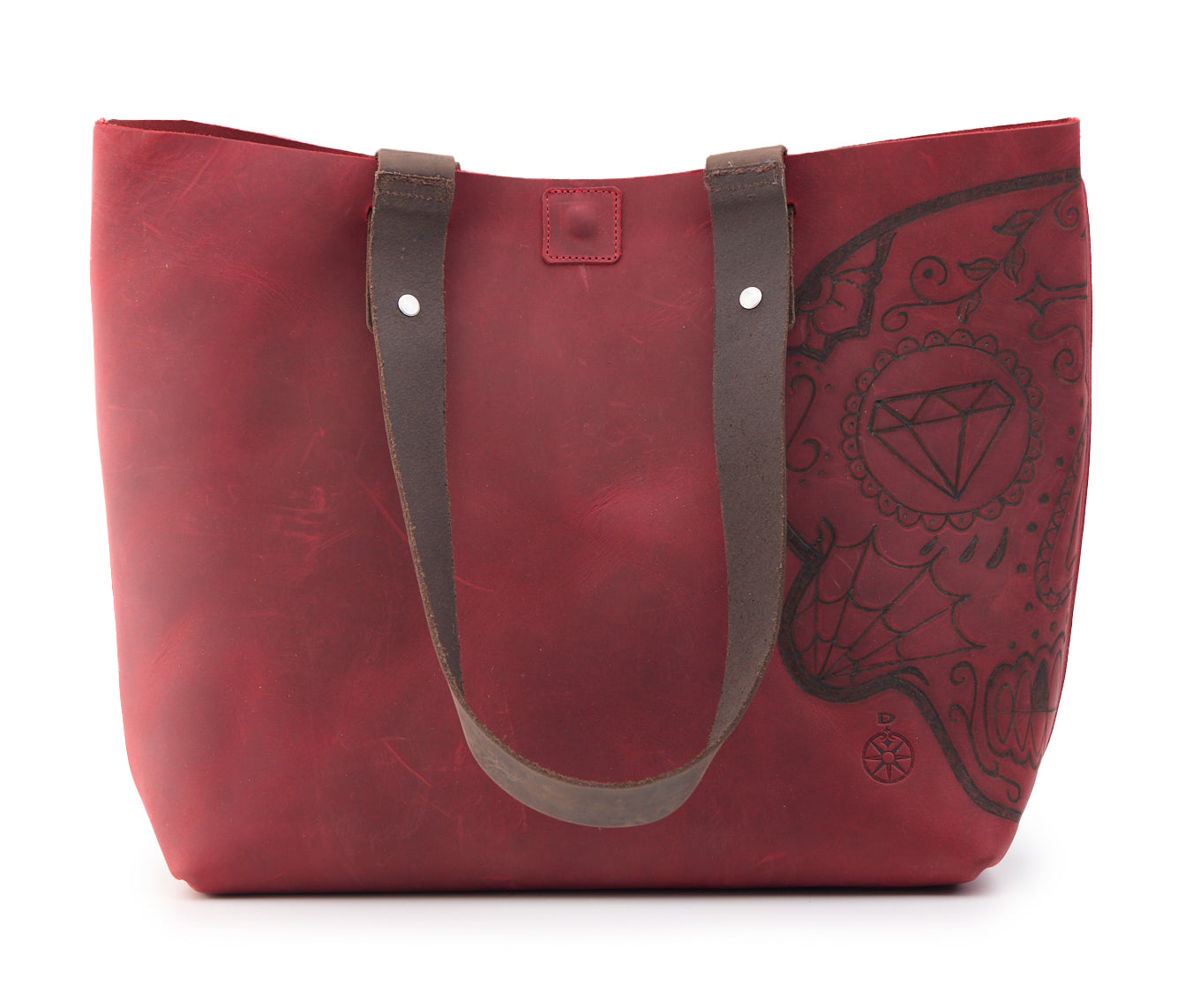 AC Longboards Red Mexican Skull borsa pelle rossa