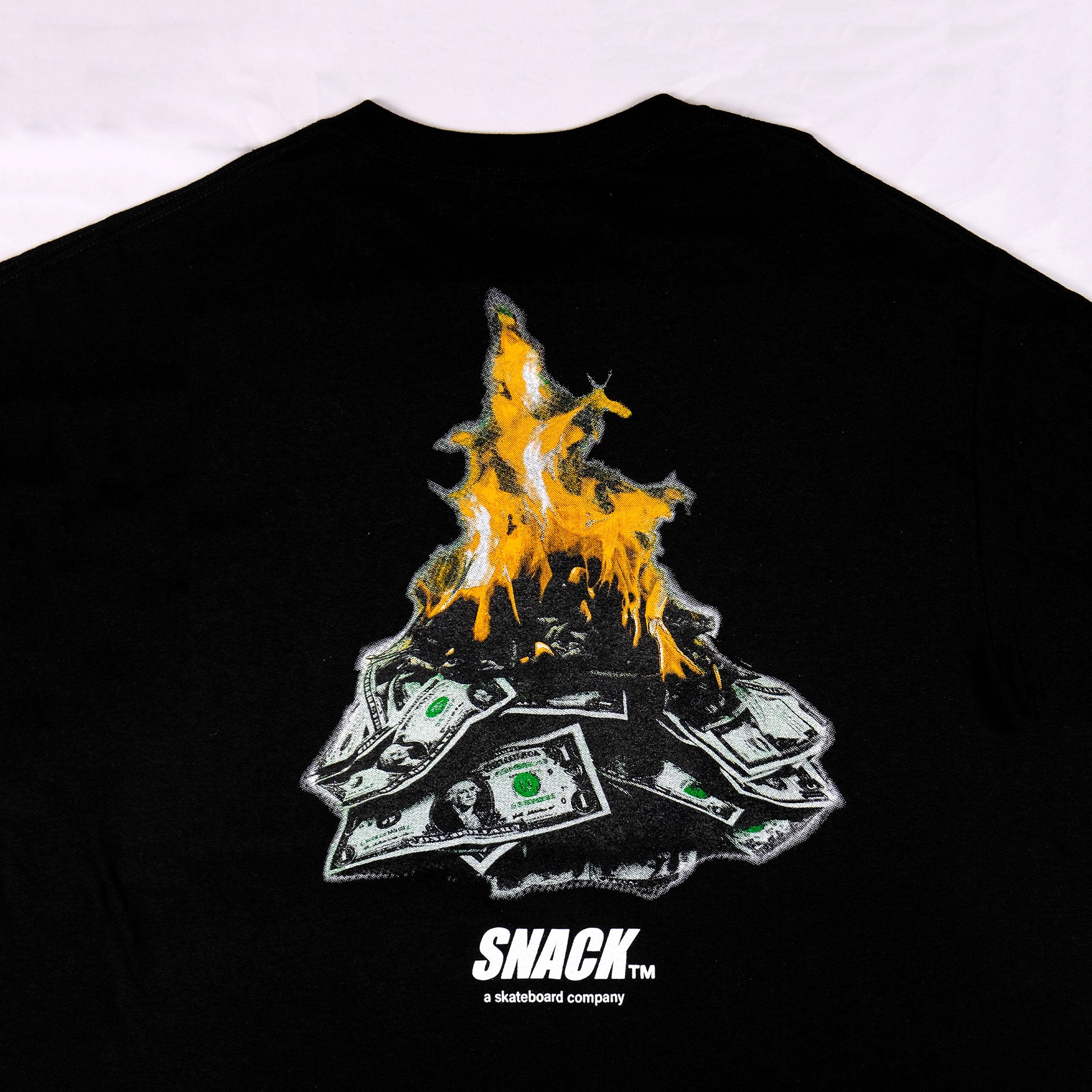 Snack Burning Money maglietta nera cotone L