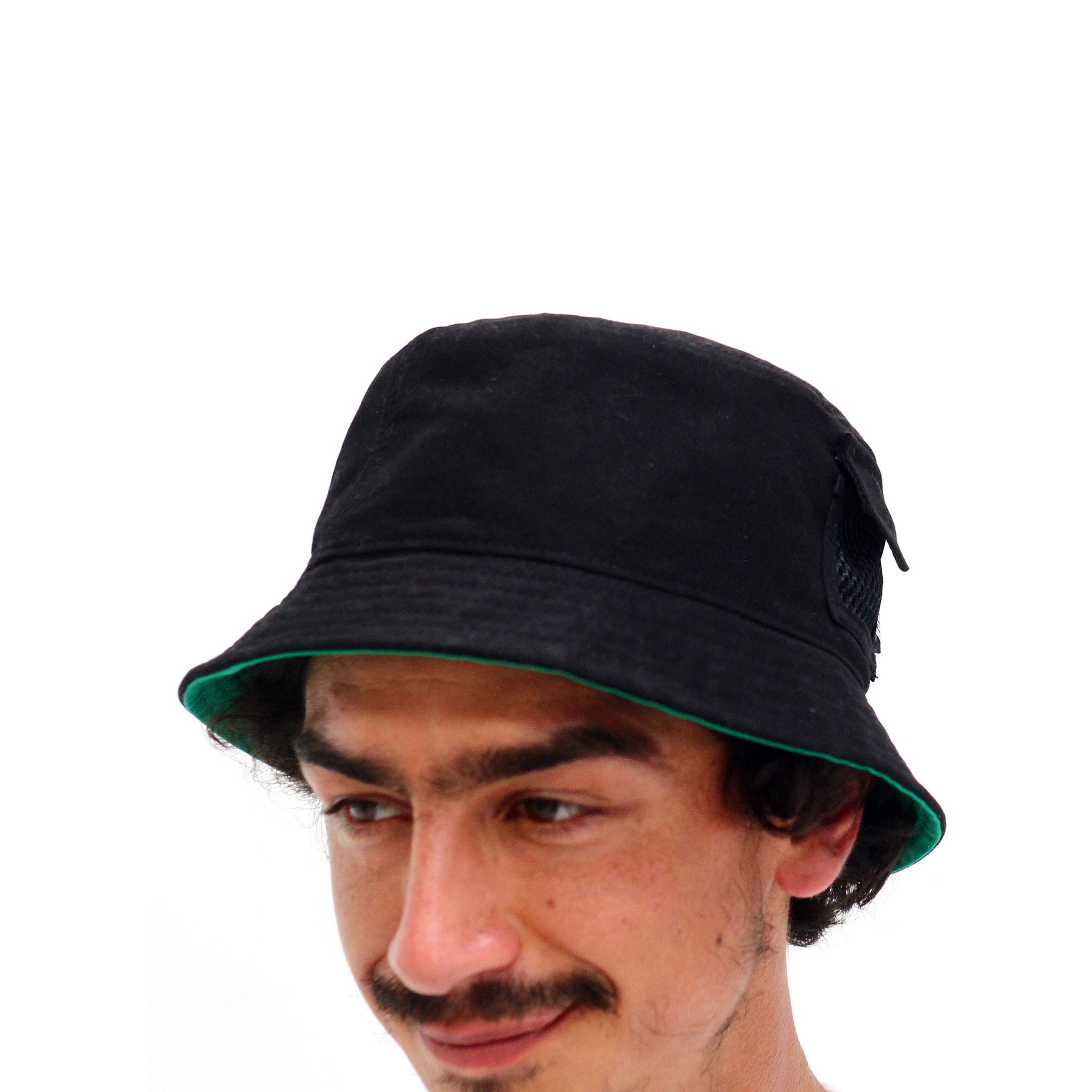 Snack Lick Shot bucket hat nero verde reversibile