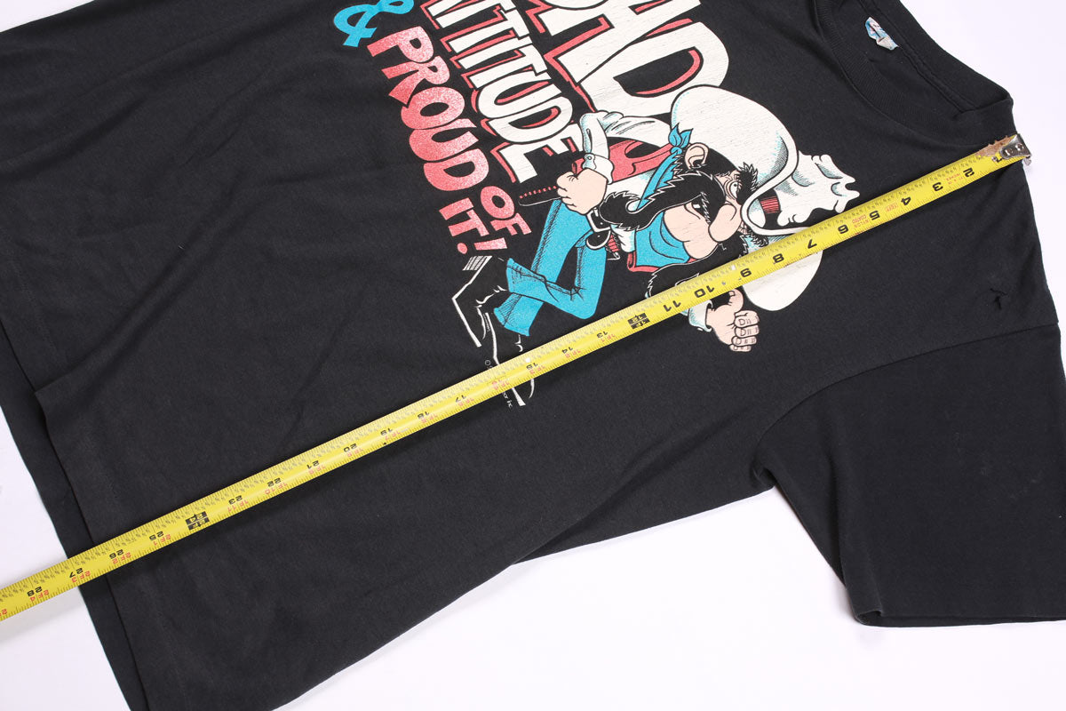 Cowboy Bad Attitude maglietta vintage nera M cotone