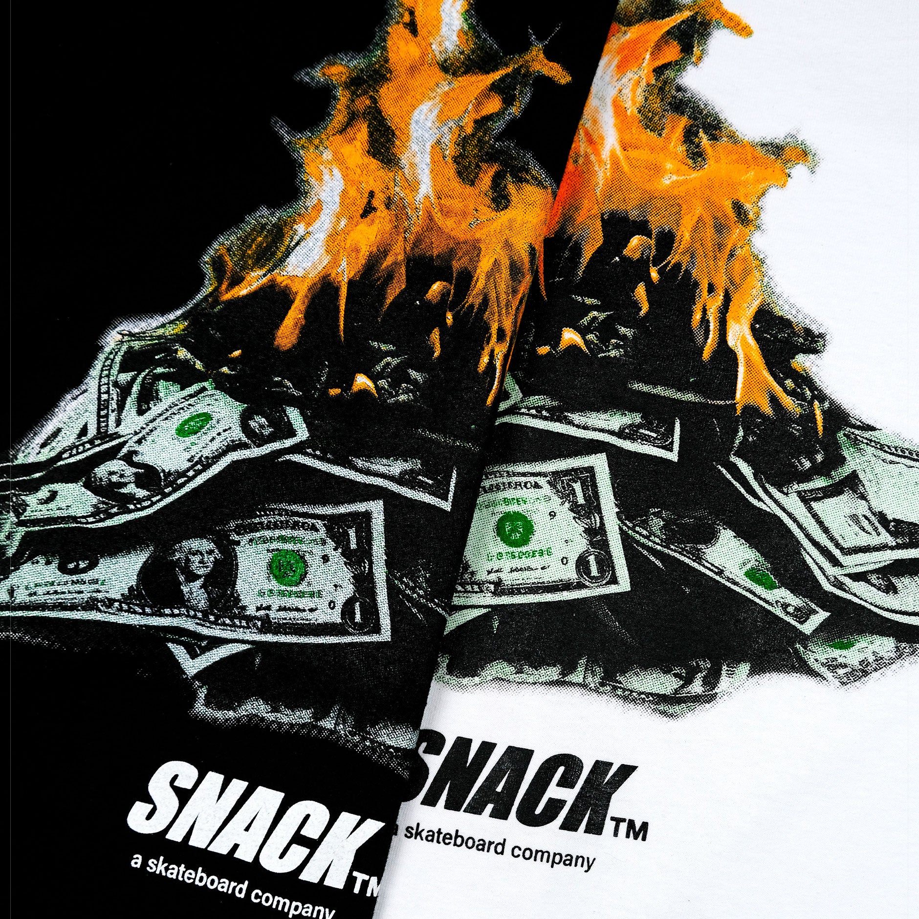 Snack Burning Money maglietta nera cotone L