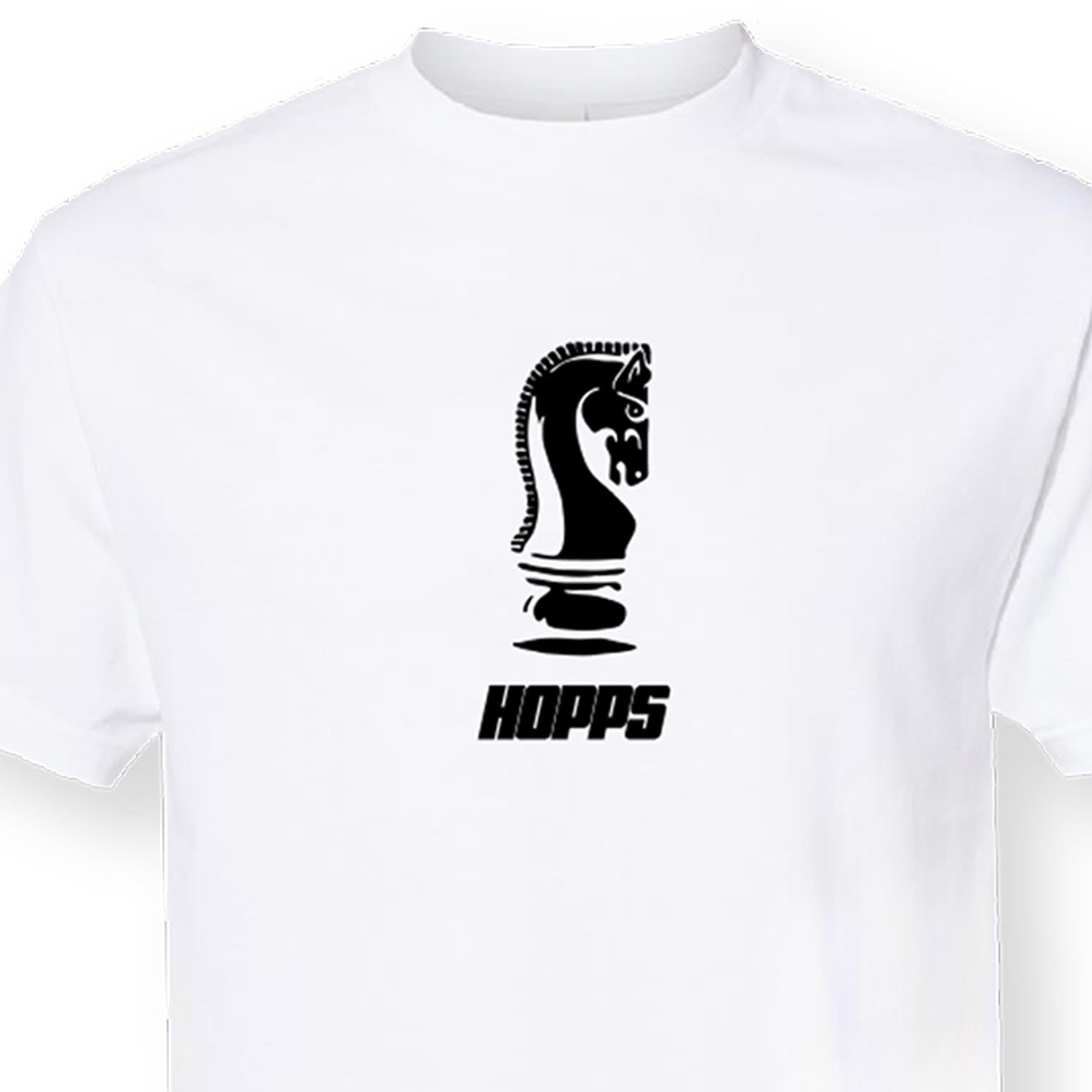 Hopps Chess maglietta bianca cotone pesante