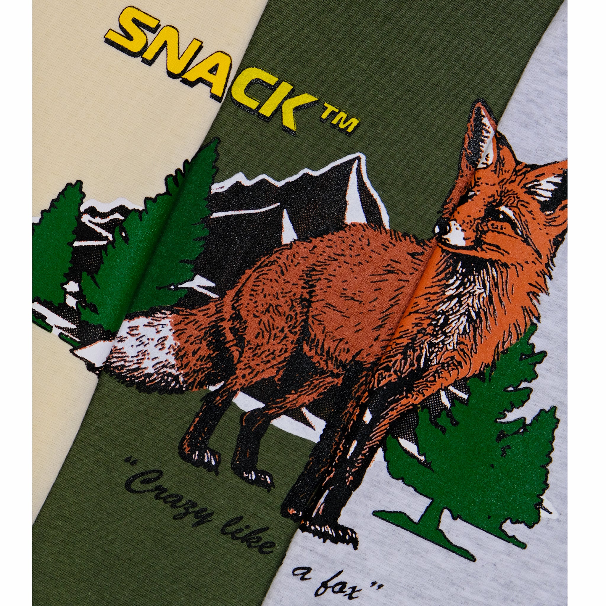 Snack Crazy Like a Fox t-shirt crema cotone
