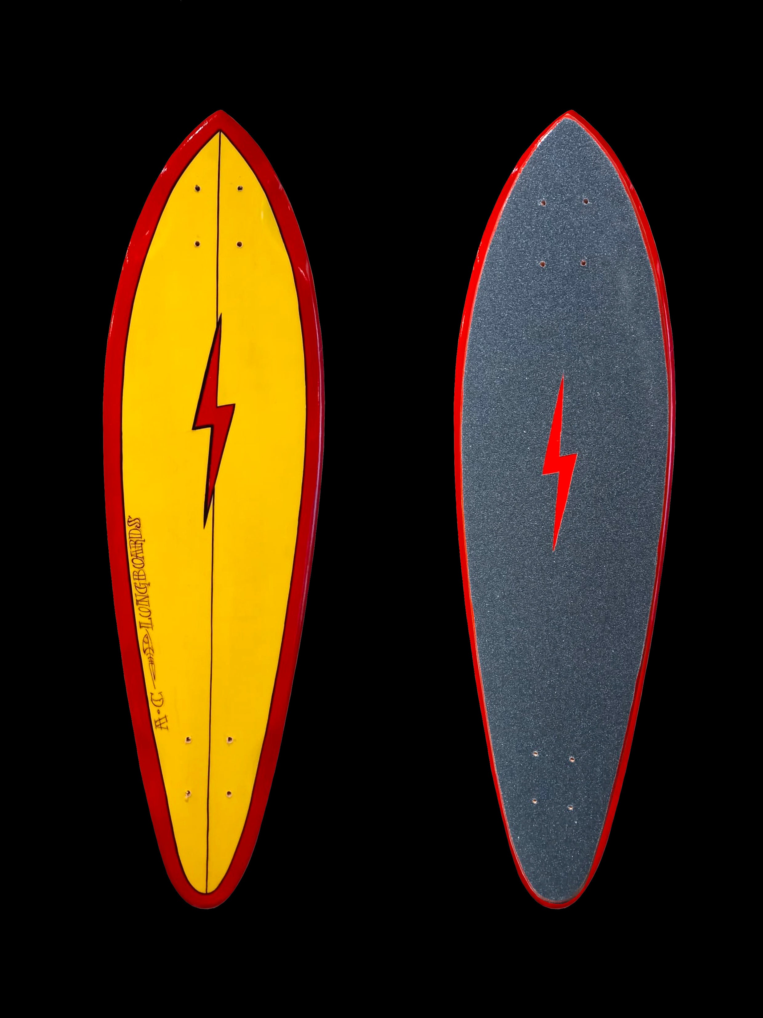 AC Longboards Lightning Bolt yellow longboard 31,1” betulla