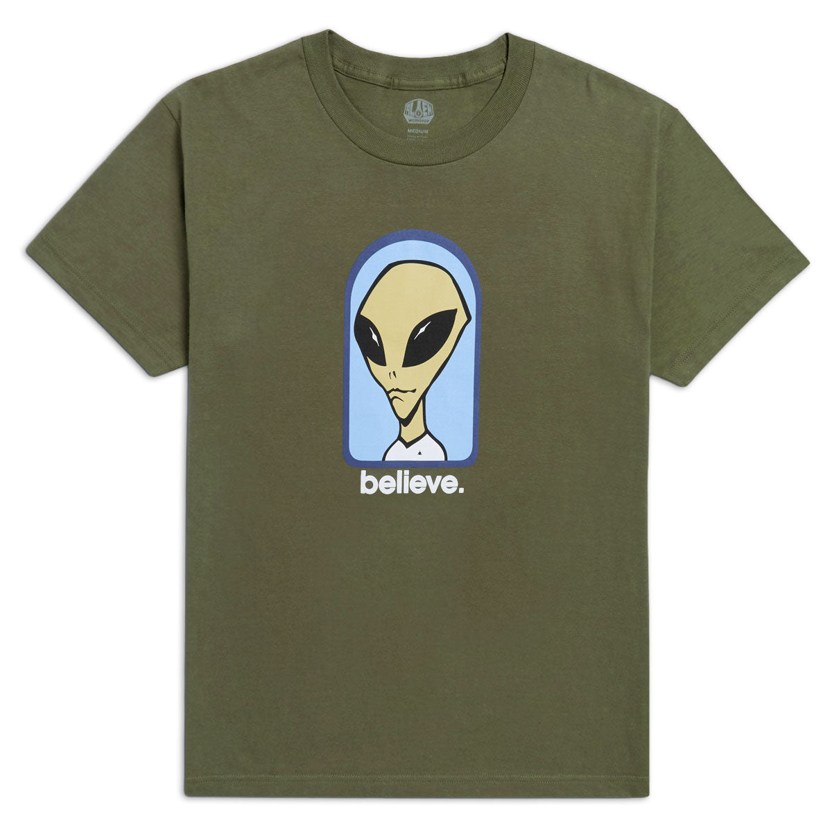 Alien Workshop Believe maglietta verde cotone