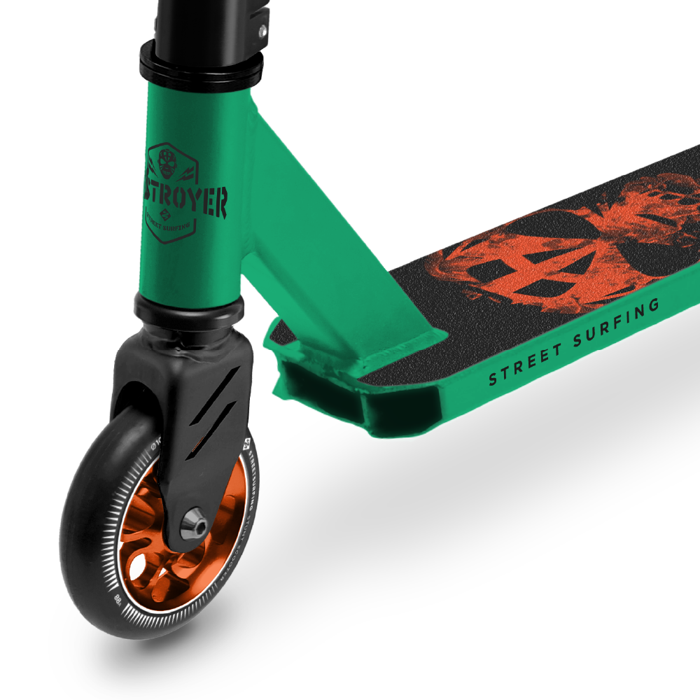 Street Surfing Destroyer Smoked Skull Green monopattino stunt