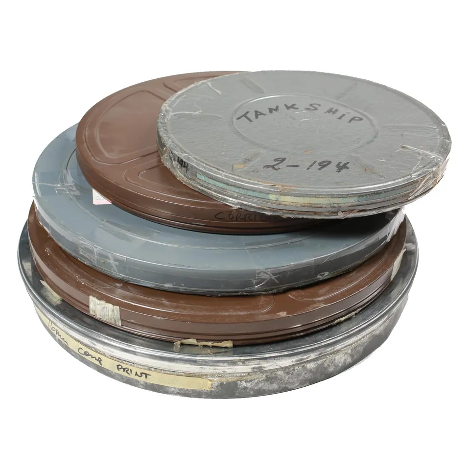 Pellicola 16mm lotto 5 contenitori vintage 14-15"