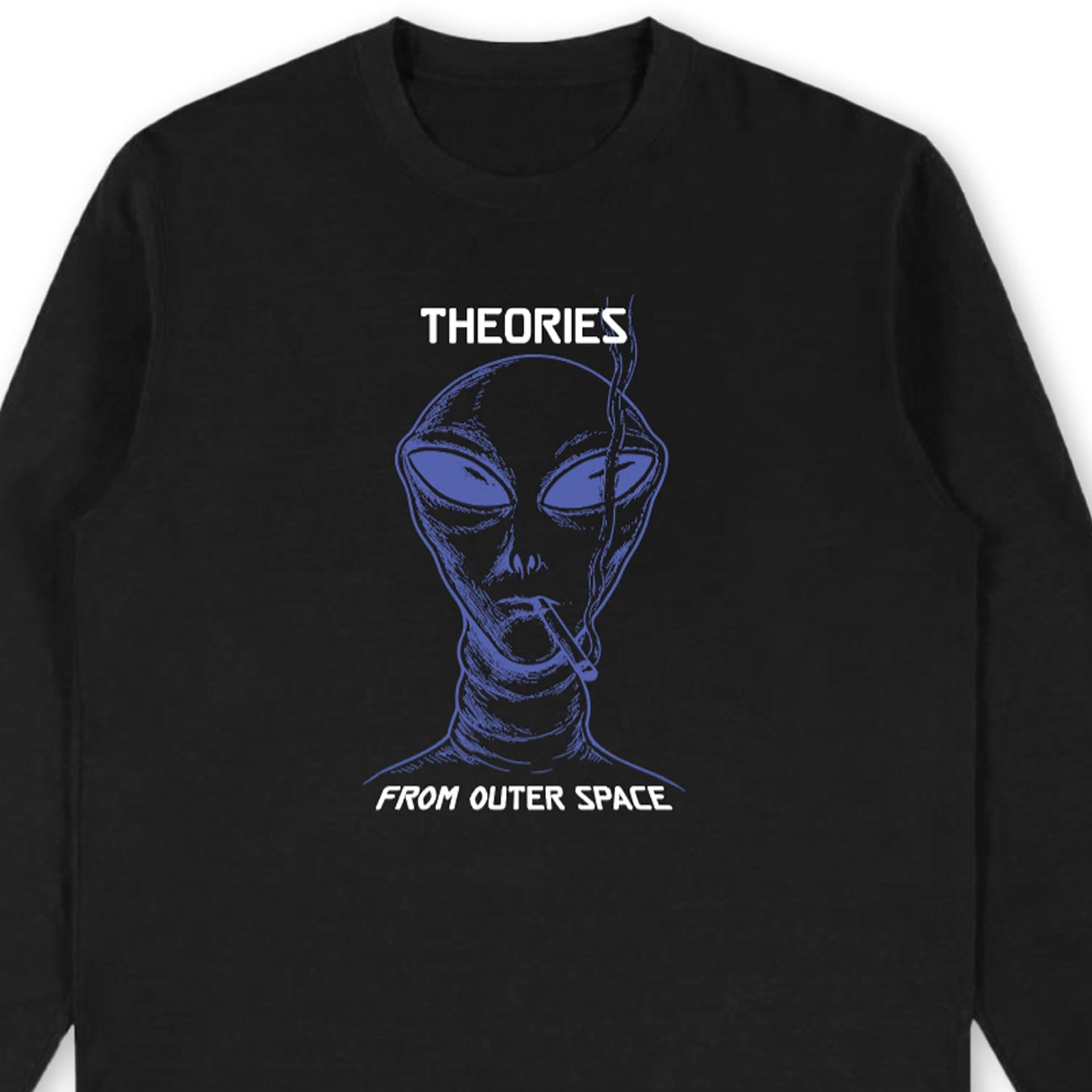 Theories Outer Space maglia maniche lunghe nera cotone