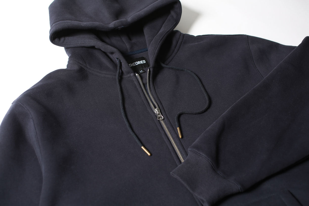 Theories Scribble Sport Zip Hoodie felpa zip navy doppia zip