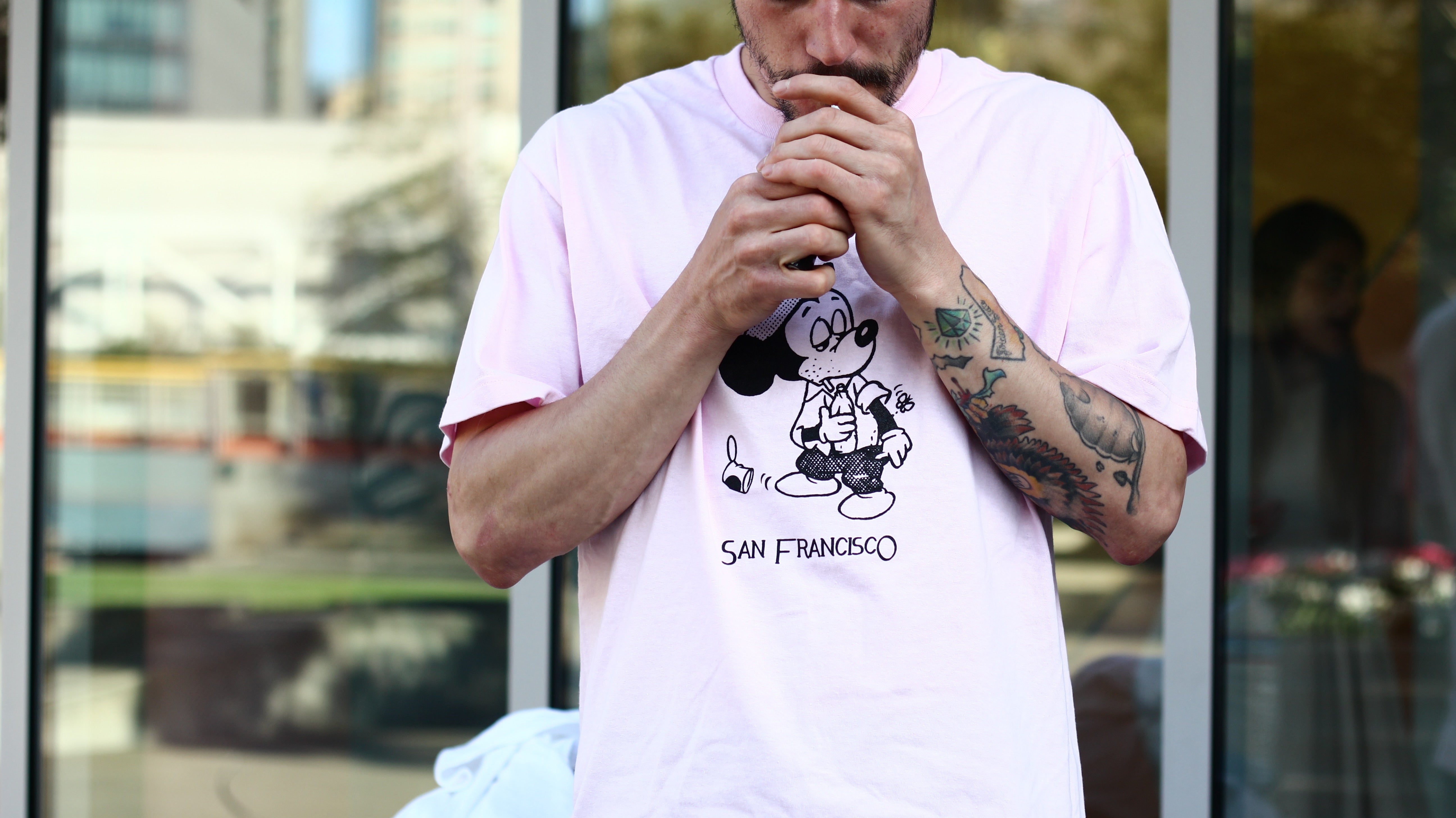 Snack Skateboarding Seein The Sights t-shirt rosa cotone