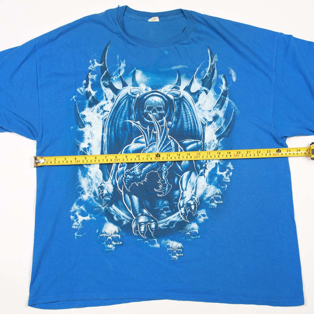 Gildan Dragon Skulls maglietta blu XXL vintage