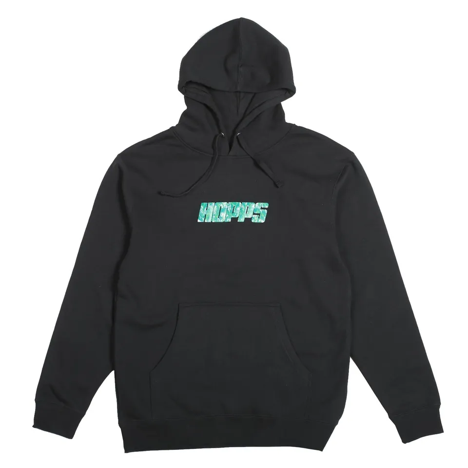 Hopps Tiger Camo Felpa Cappuccio Nera Logo Mimetico