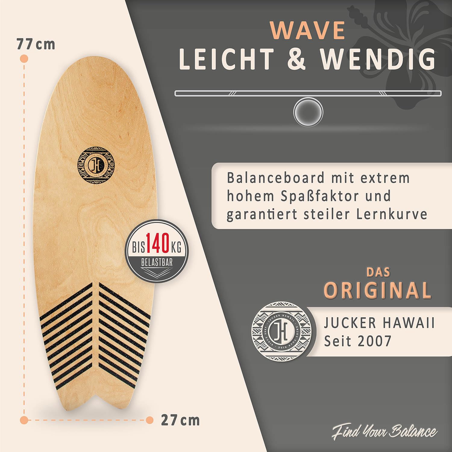 Jucker Hawaii Homerider Wave balance board set sughero
