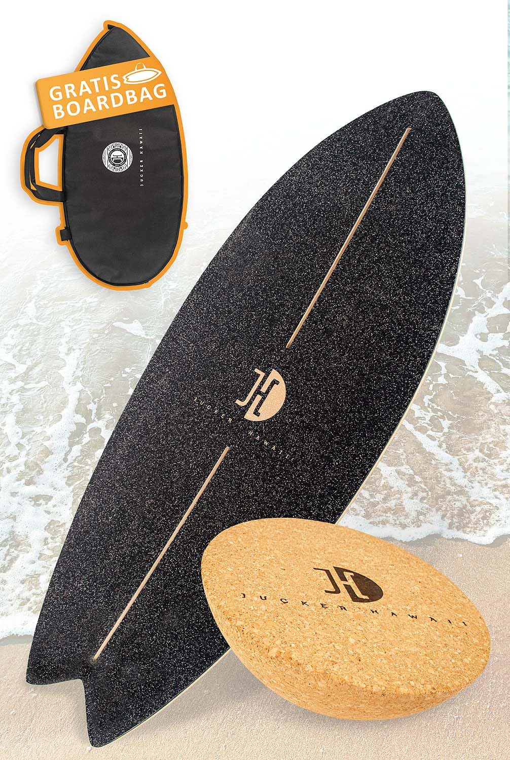 Jucker Hawaii Ocean Rocker balance board nera sughero