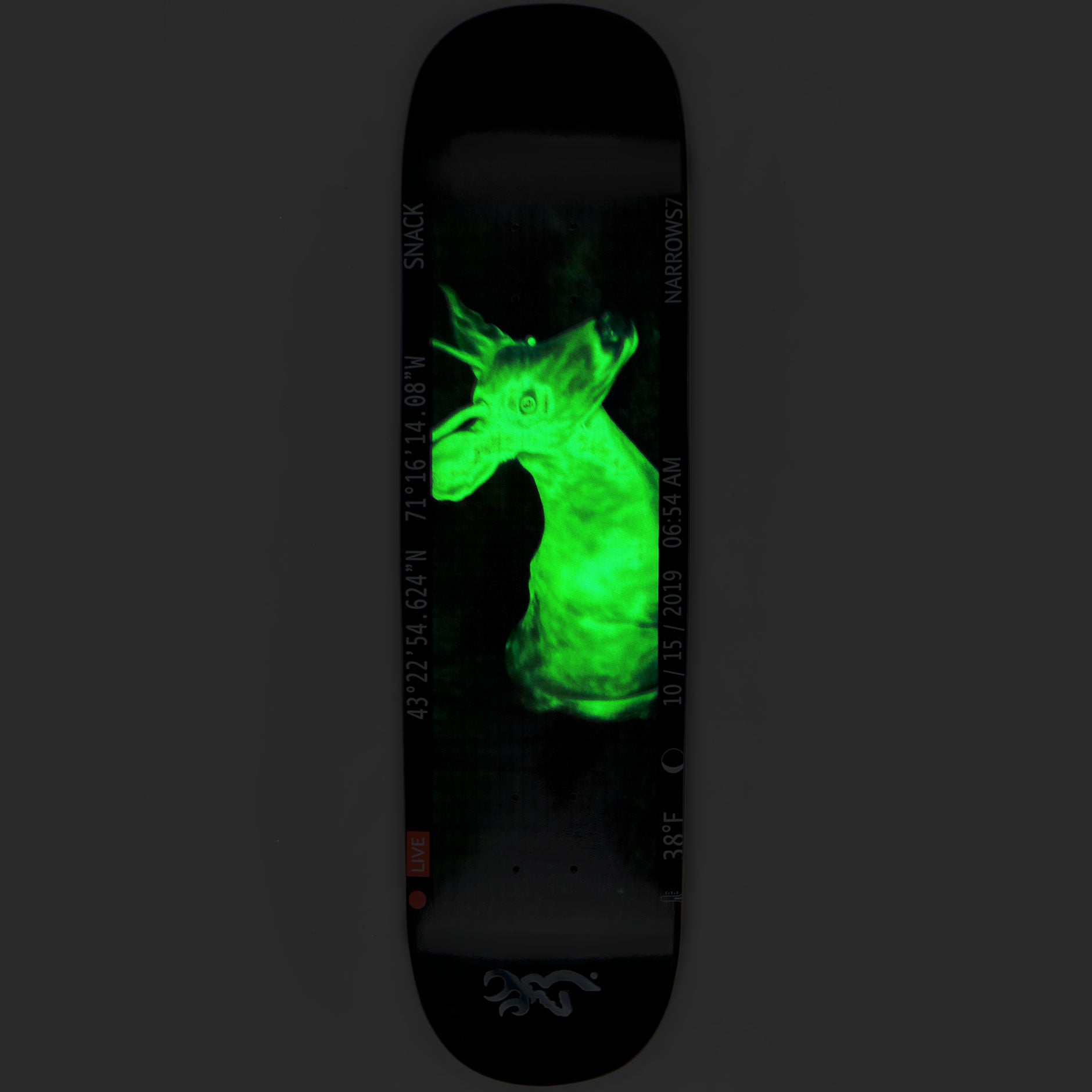 Snack May Trailcam tavola skateboard fosforescente