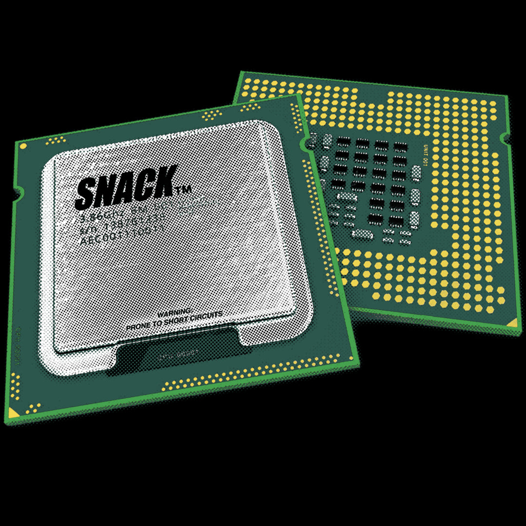 Snack Microchip maglietta cotone nera