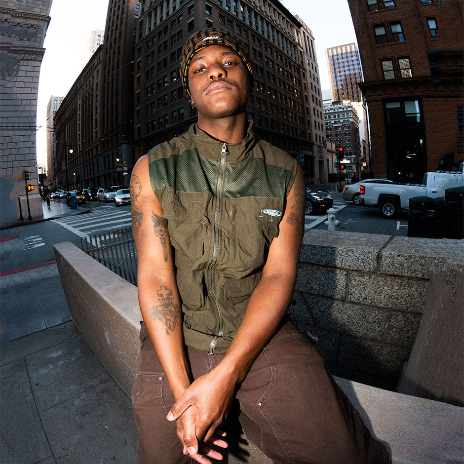 Snack Angler Utility gilet cipresso in nylon