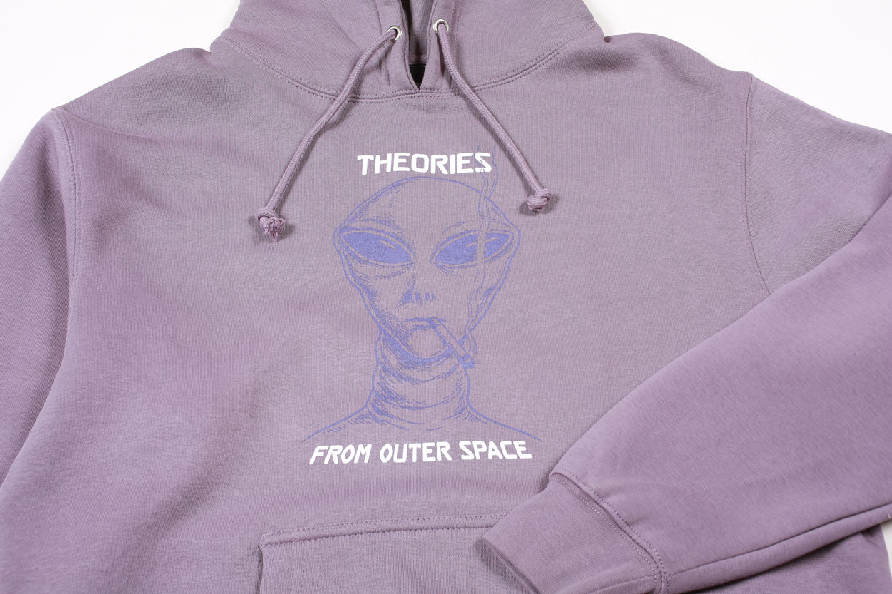 Theories Outer Space felpa con cappuccio lavanda cotone