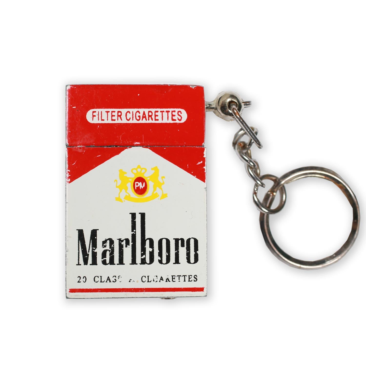 Marlboro accendino portachiavi a butano blu vintage