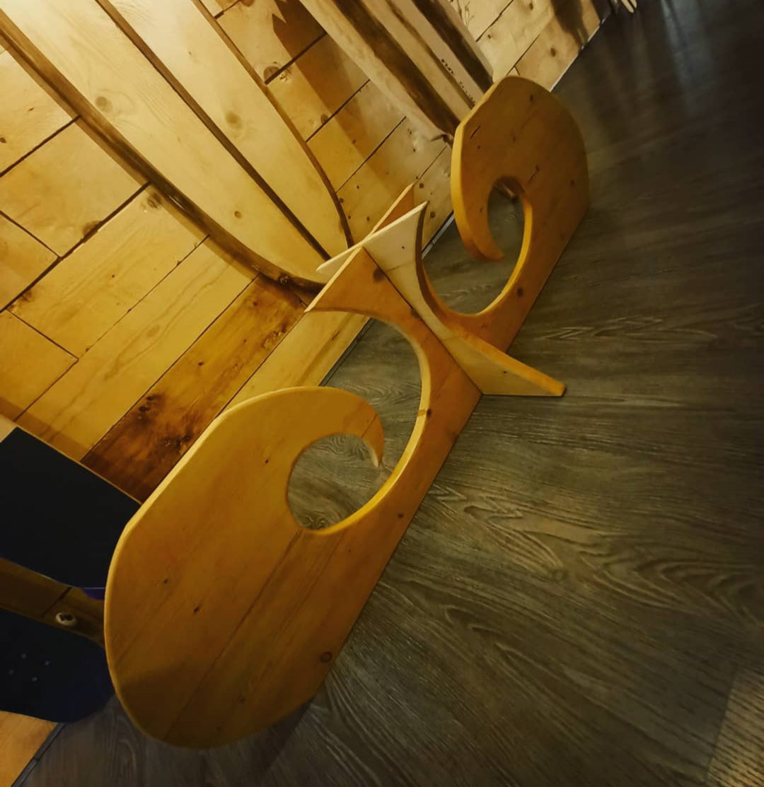 AC Longboards Surf Tavolino Legno 165x50x42 Vintage