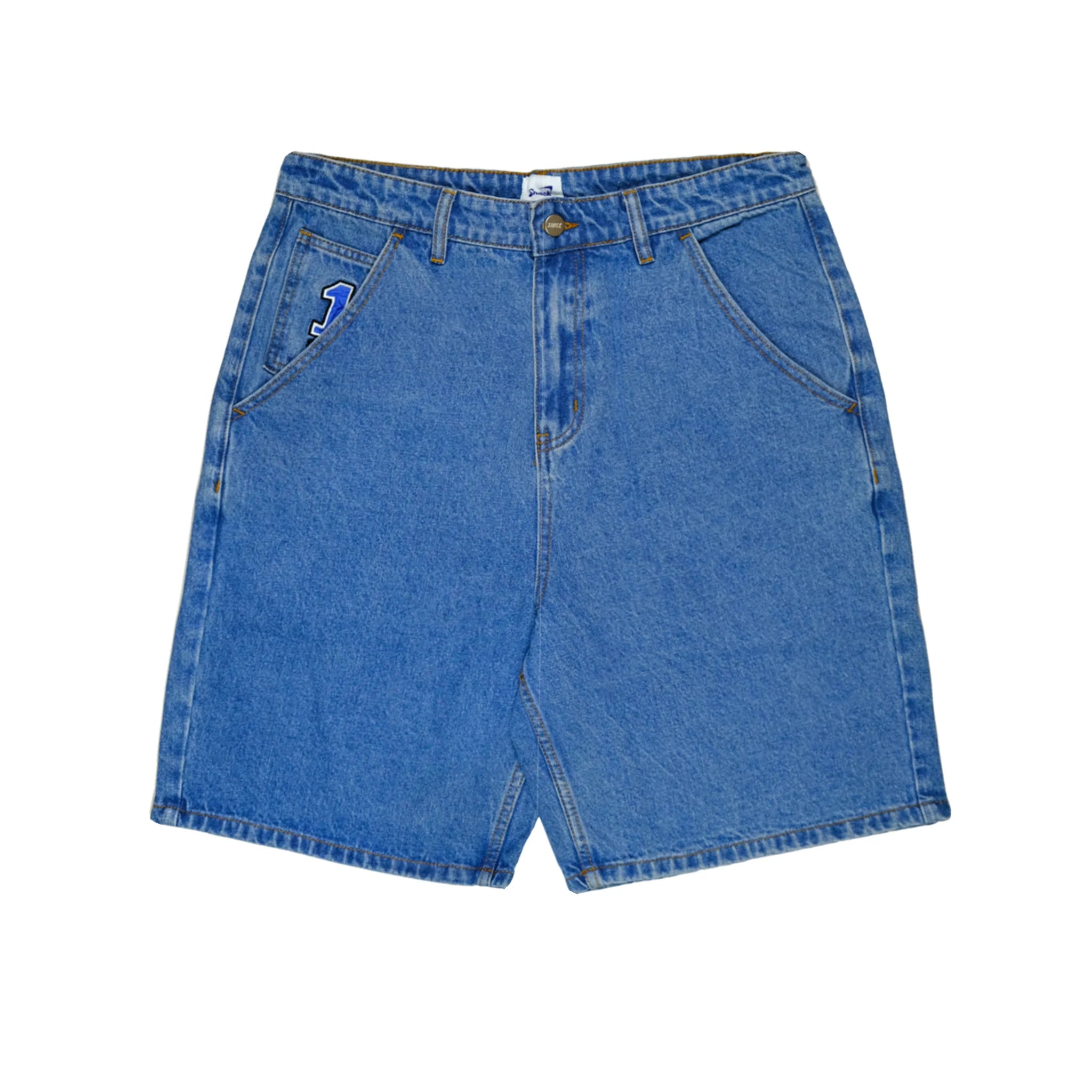 Snack Pole Position jorts jeans baggy ricamati