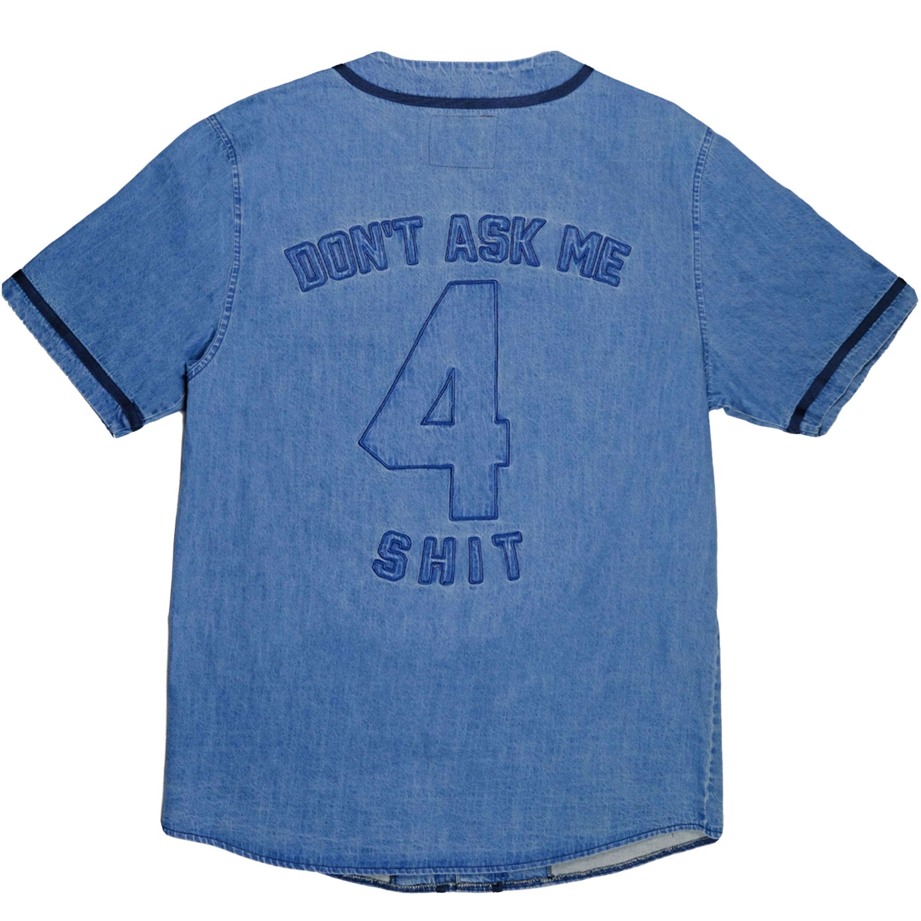 Snack Don’t Ask maglia baseball denim