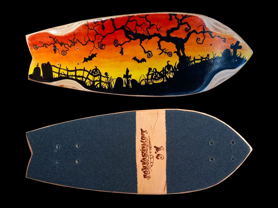 AC Longboards Mini Fat Fish Halloween longboard 23,6” betulla