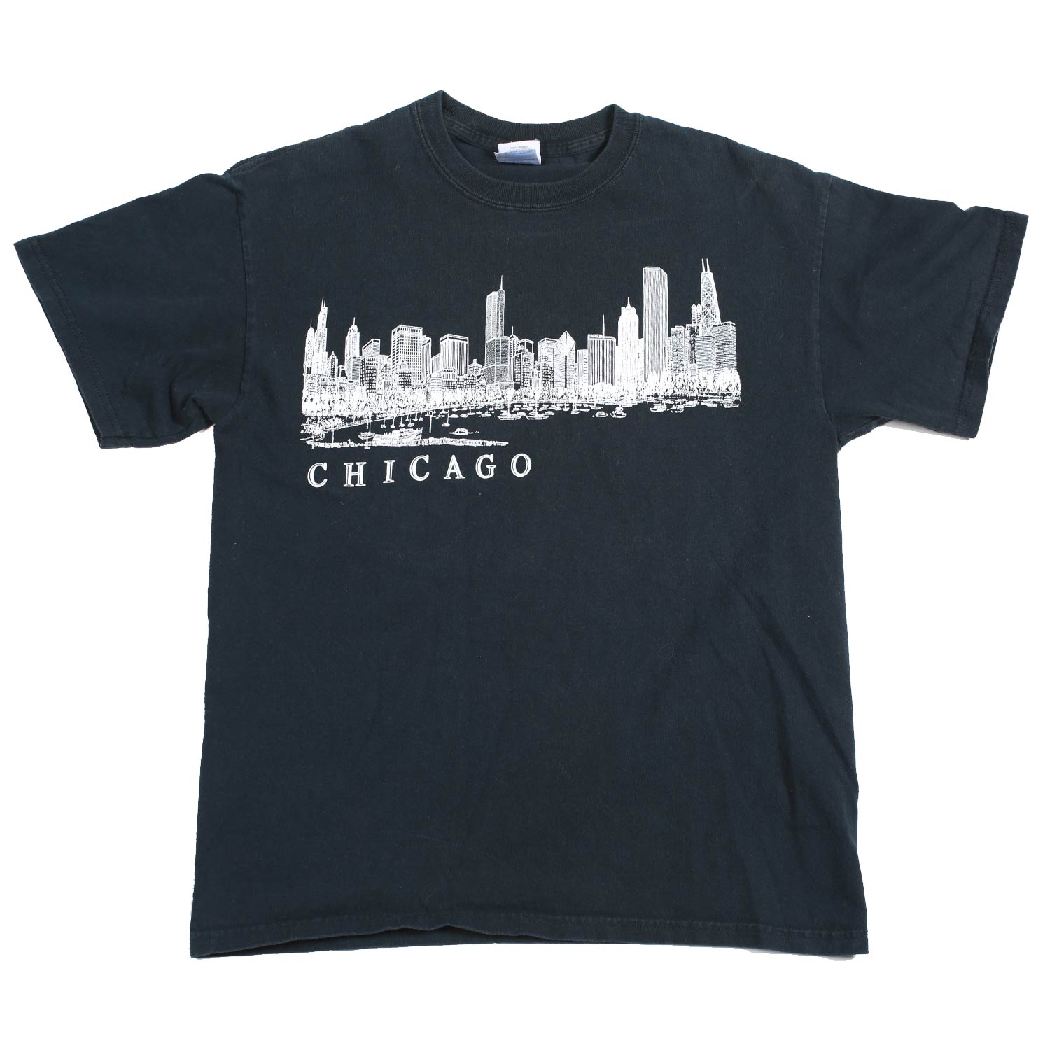 Vintage Chicago Skyline t-shirt nera cotone M
