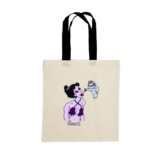 Snack Angel shopper cotone naturale stampa