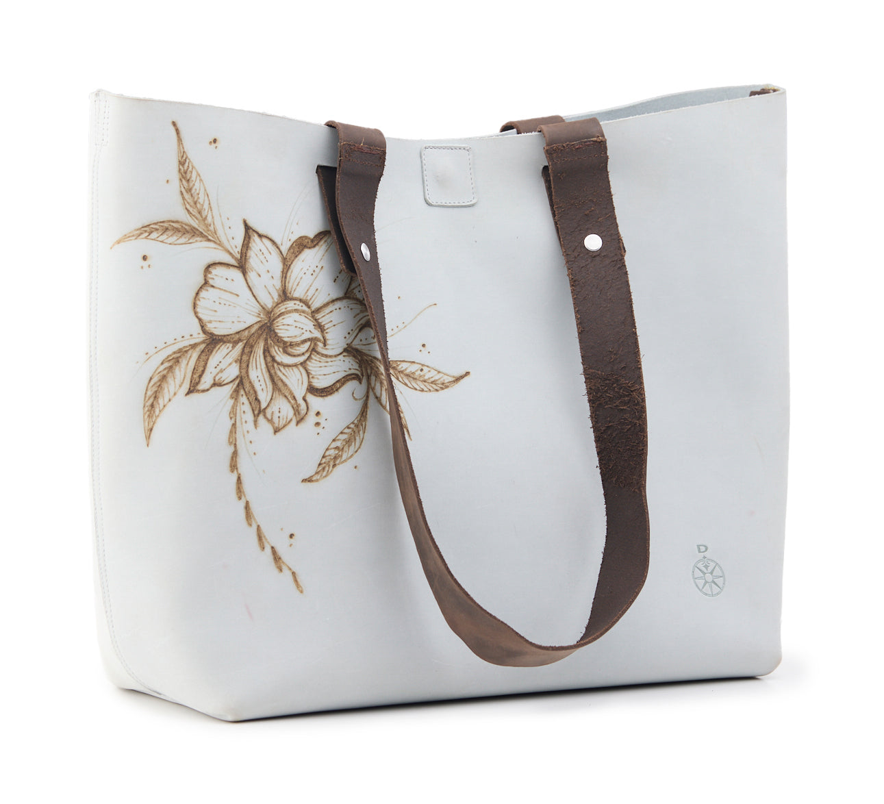 AC Longboards Light Grey Flower borsa pelle floreale