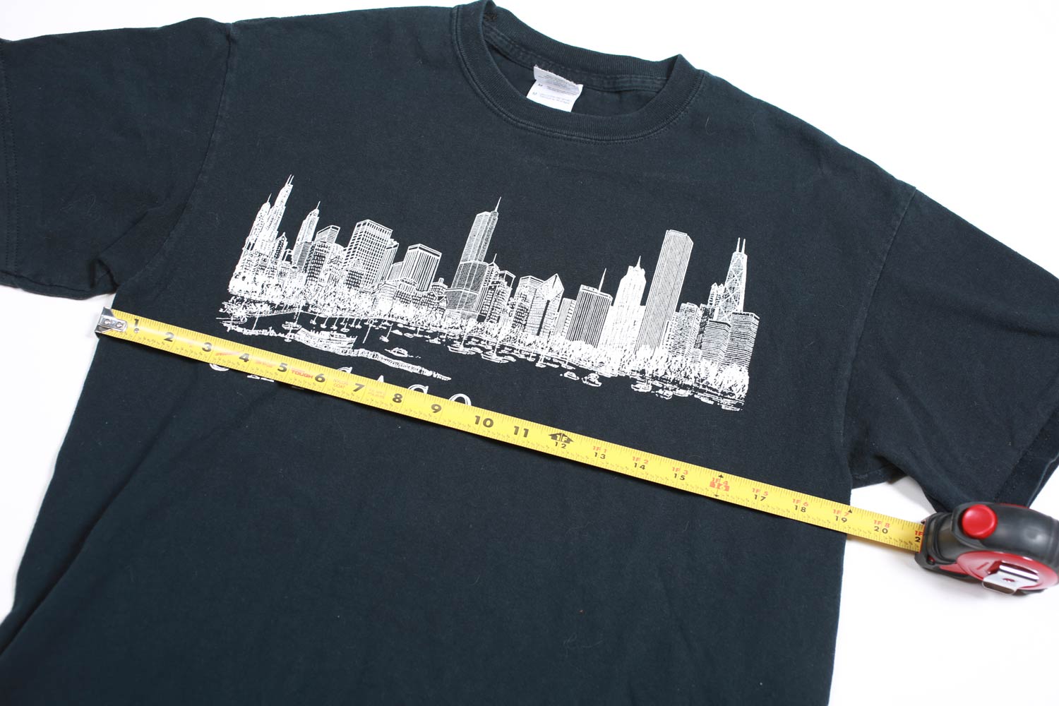 Vintage Chicago Skyline t-shirt nera cotone M