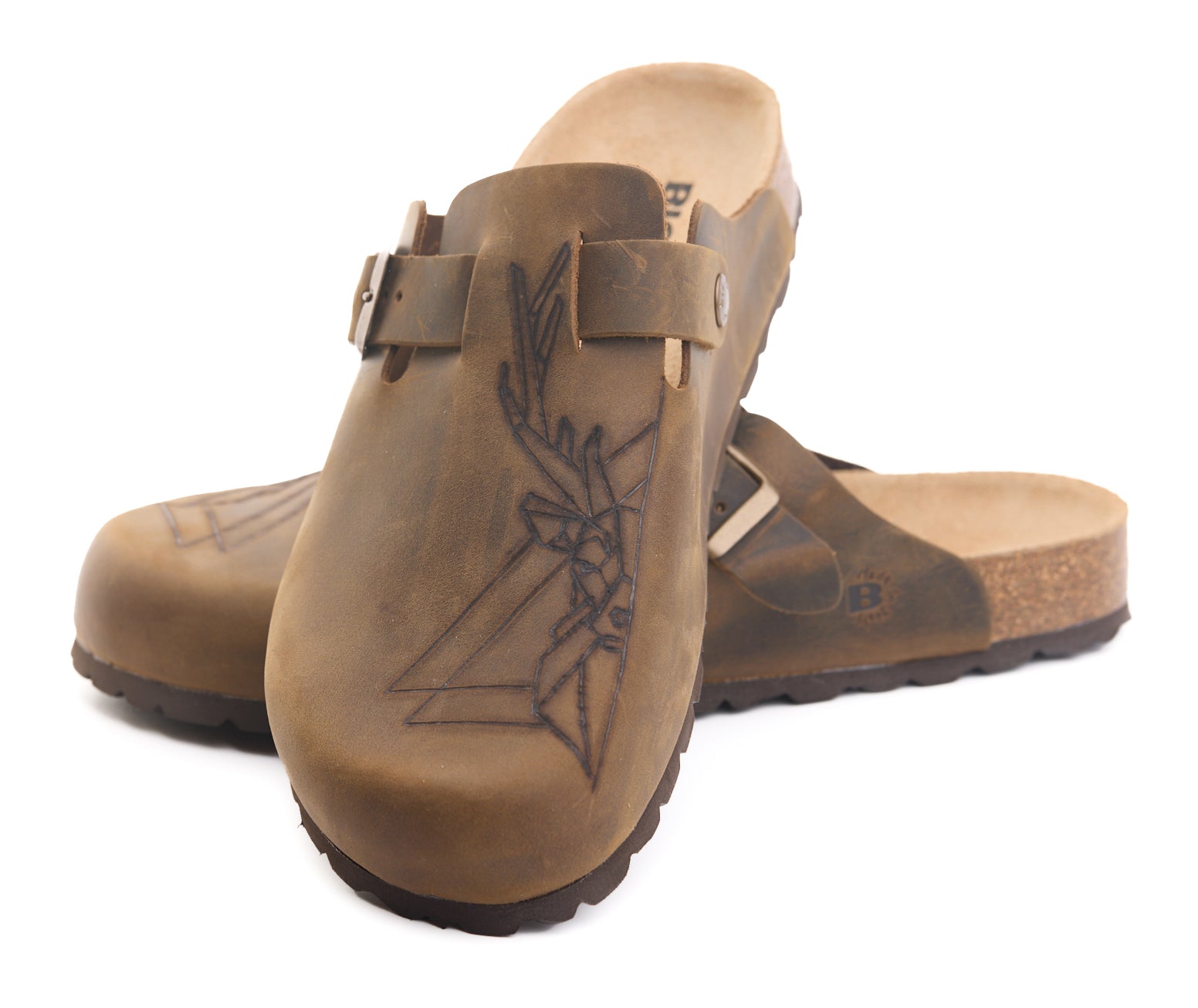 AC Longboards 1900 Marrone Cervo sabot pelle