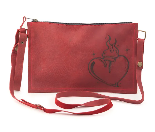 AC Longboards Uzuri Sacro Cuore pochette pelle rossa