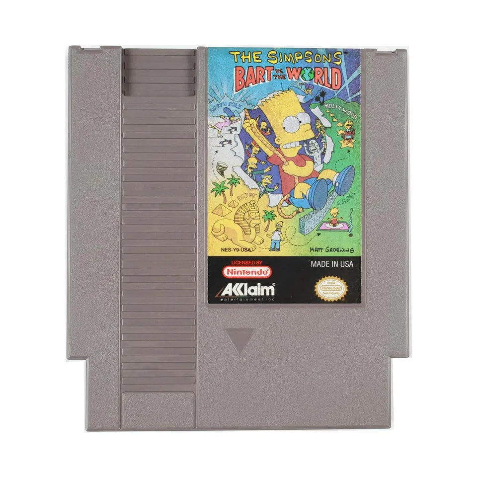 Nintendo Bart vs The World cartuccia NES vintage