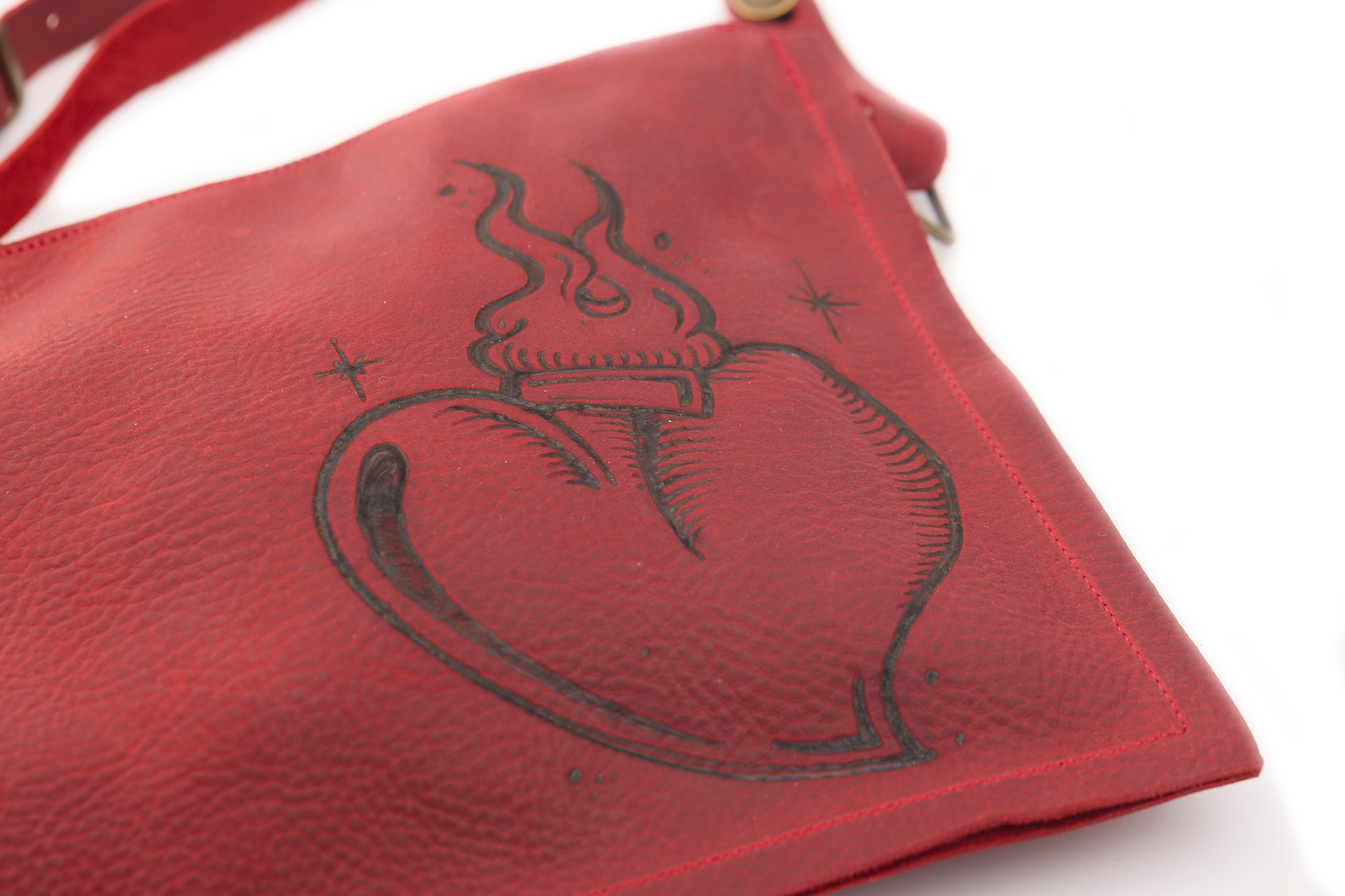 AC Longboards Uzuri Sacro Cuore pochette pelle rossa