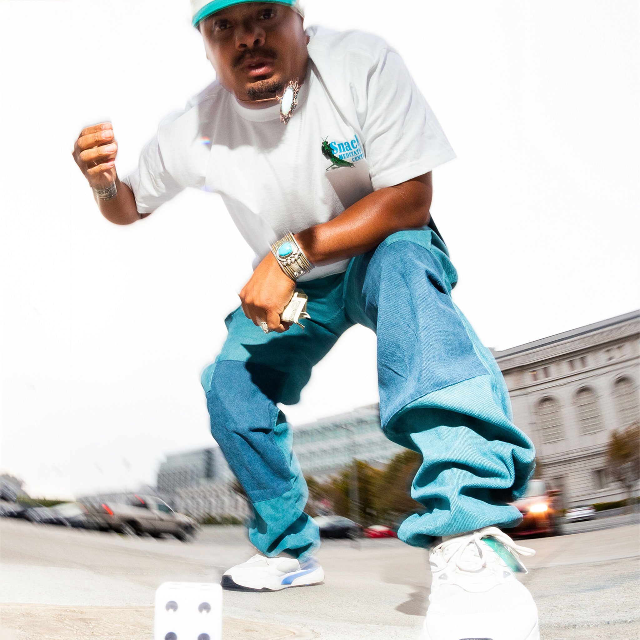 Snack Unlock pantalone cargo sky blue ripstop