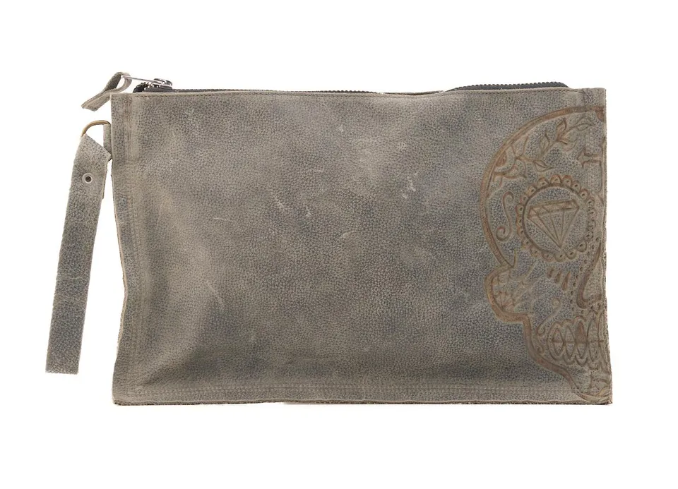 AC Longboards Uzuri Pochette Calavera pelle grigia