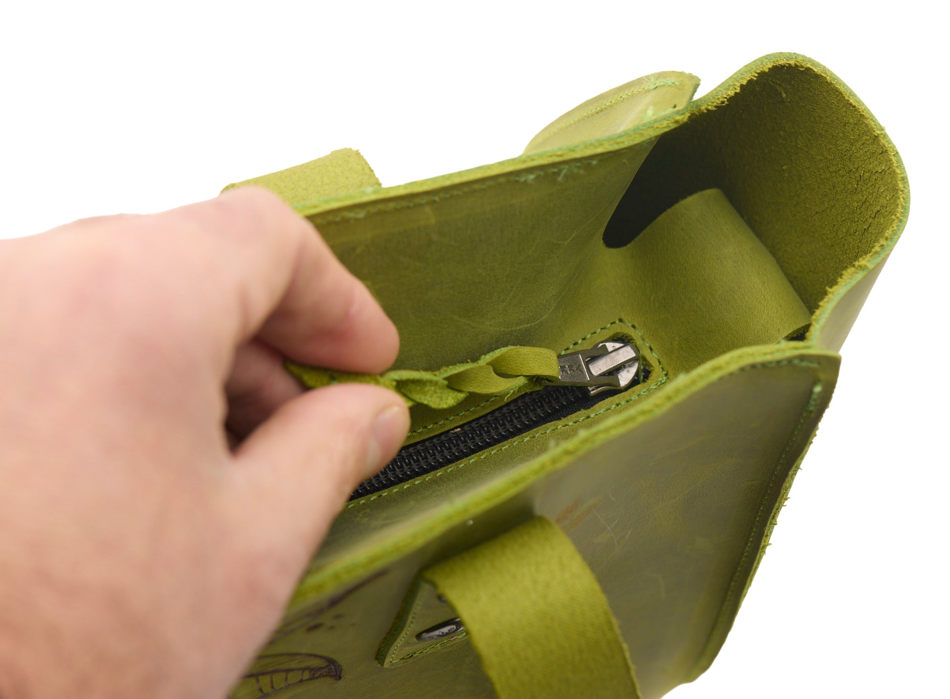 AC Longboards Fiore di Loto shopper in pelle incisa
