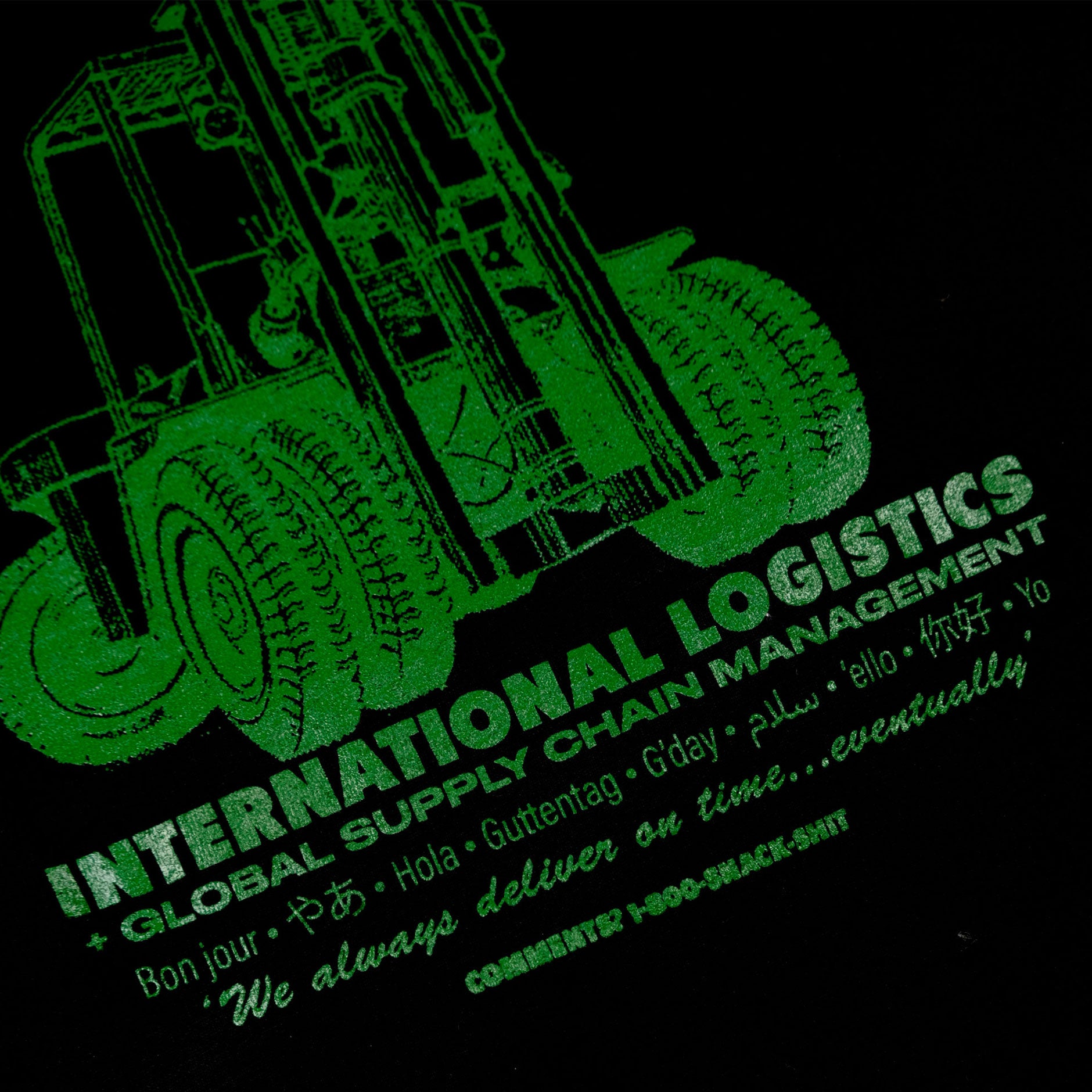 Snack Forklift Certified t-shirt nera pesante oversize