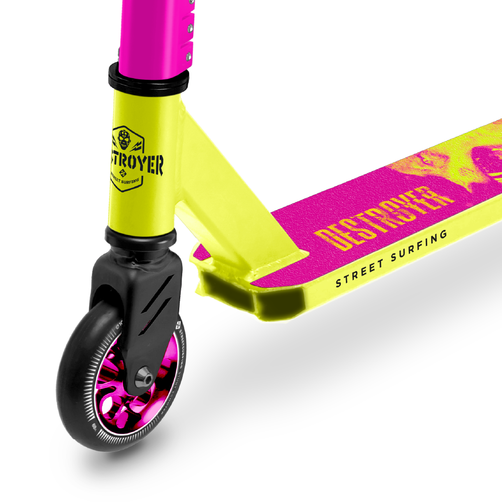 Street Surfing Destroyer Mad Wolf monopattino stunt giallo 100 mm