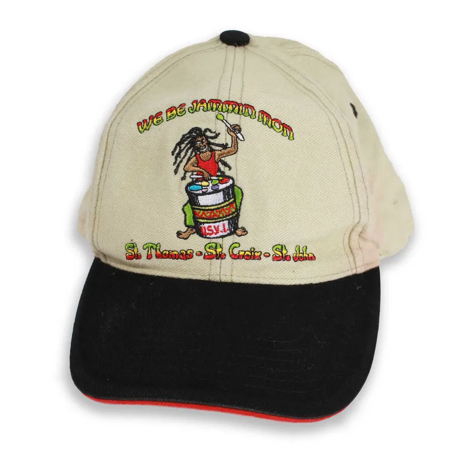 Virgin Islands cappello strapback crema nero ricamato