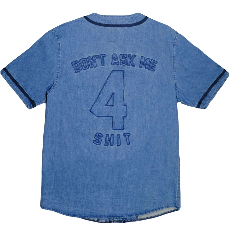 Snack Don’t Ask maglia baseball denim