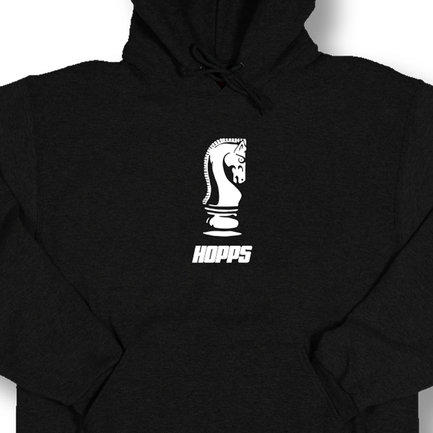 Hopps Chess felpa con cappuccio nera tasca a marsupio