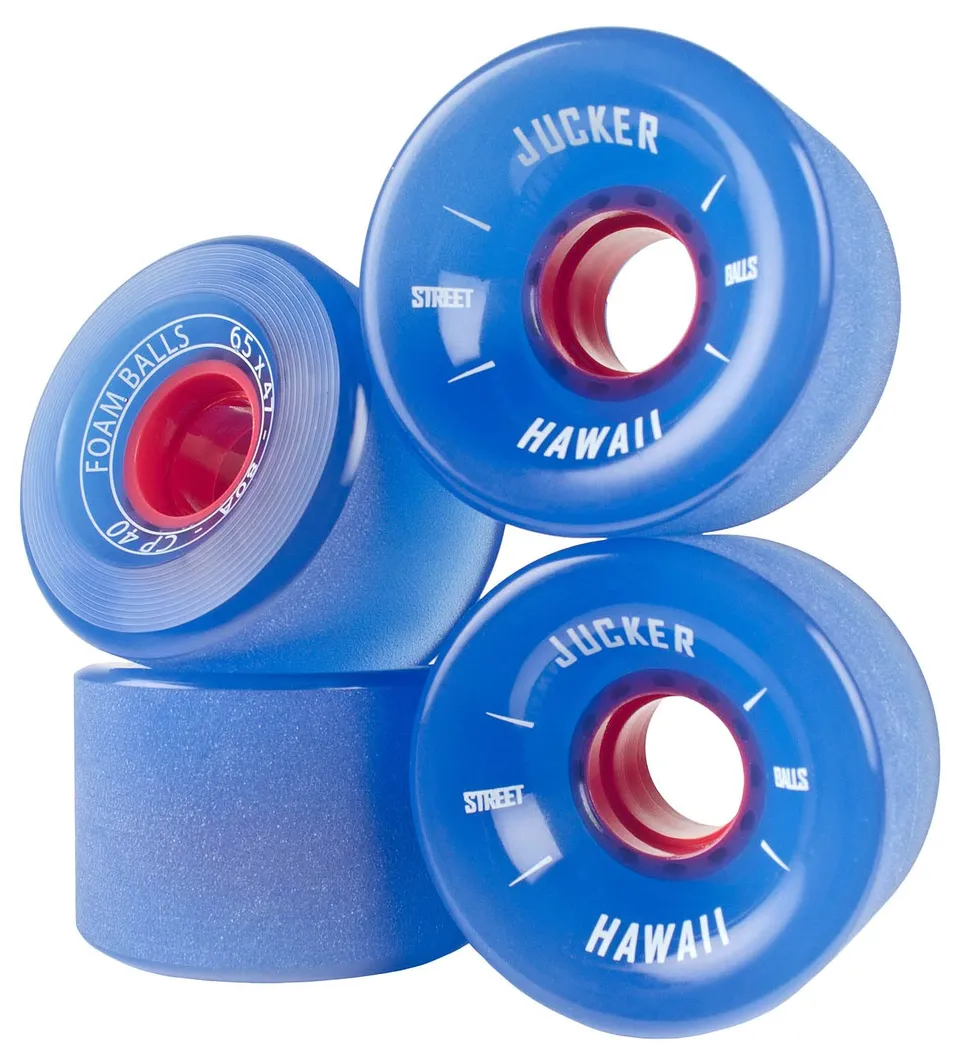 Jucker Hawaii Street Balls Ruote Longboard 65mm 80A Blu Set 4