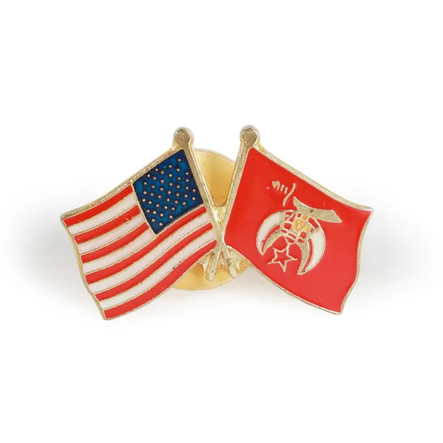 Shriners Flag spilla smaltata vintage 0.5"